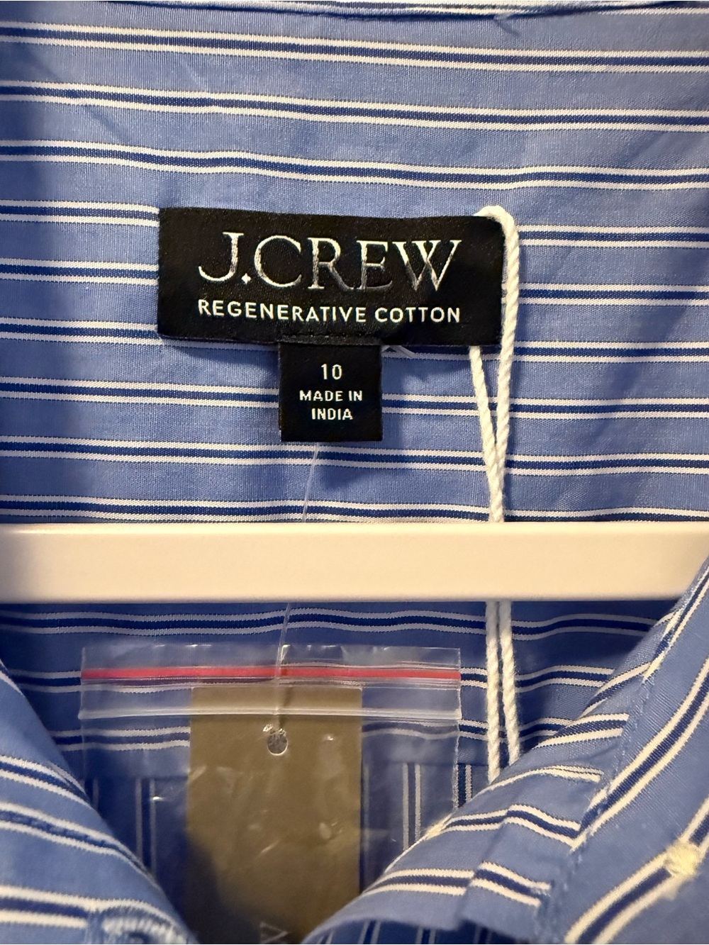 NWT J.Crew Cerise Shirt Dress in Blue and White Stripe, Size 10 - Picture 6 of 9